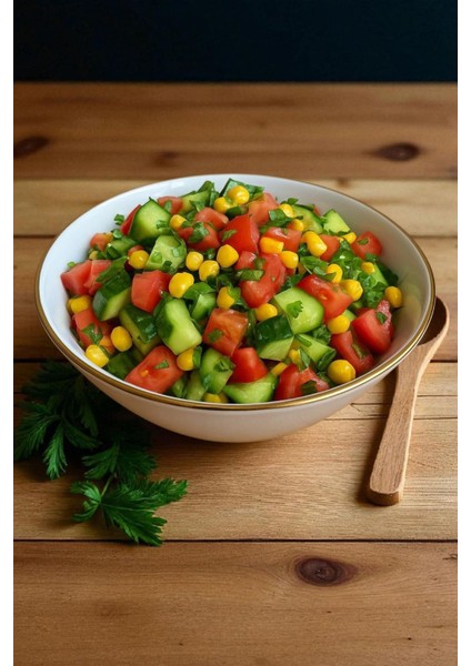 2 Adet 23 cm Yaldızlı Salata Kasesi