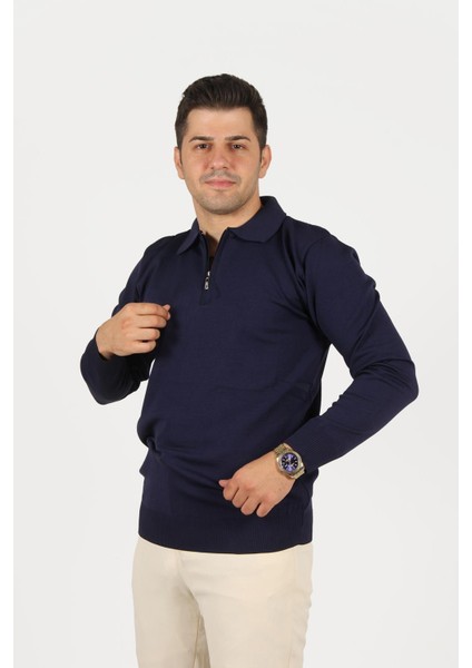 711 Polo Yaka Fermuarlı Kazak