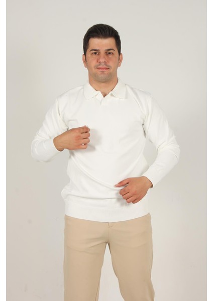 714 Polo Yaka Düğmesiz Kazak