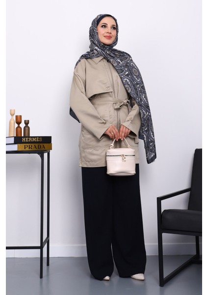 Taş Cep Detaylı Kuşaklı Ceket fiyatları