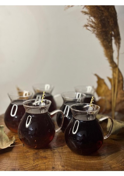 Kulplu Cam Çay Bardağı Seti – 6’lı Şeffaf fiyatları