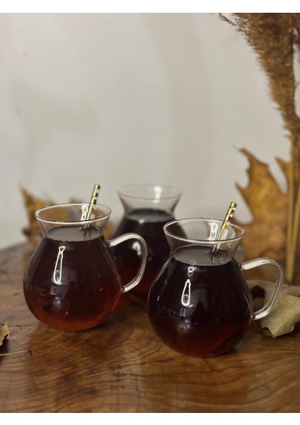 Kulplu Cam Çay Bardağı Seti – 6’lı Şeffaf modelleri