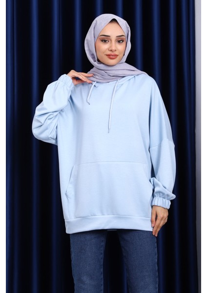 Bebe Mavi Kanguru Cepli Modal Sweatshirt modelleri