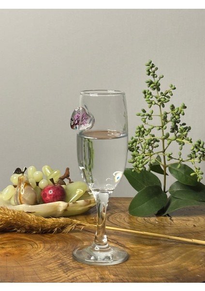 Kalp Detaylı Şampanya Kadehi – 2’li Set - (kahve yanı su/kokteyl bardağı) 190 ml fırsatları