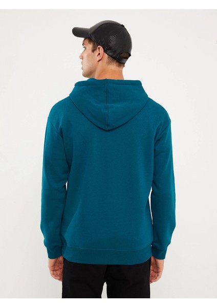 Lcw Casual Petrol Uzun Kollu Baskılı Erkek Kalın Hoodie indirimleri