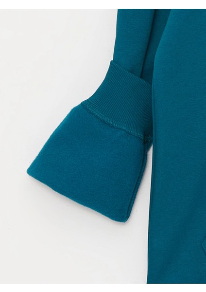 Lcw Casual Petrol Uzun Kollu Baskılı Erkek Kalın Hoodie