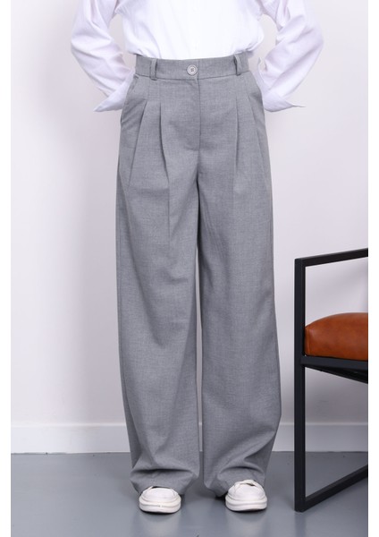Gri Palazzo Geniş Paça Pantolon fırsatları