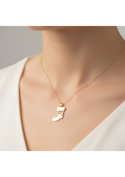 14 Ayar Altın Kolye Ucu Noel Çorabı GM9248 1 gr