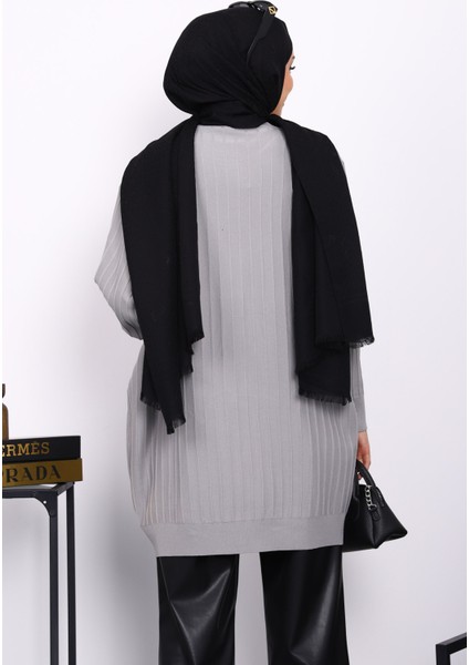 Gri Merserize Salaş Triko Tunik modelleri