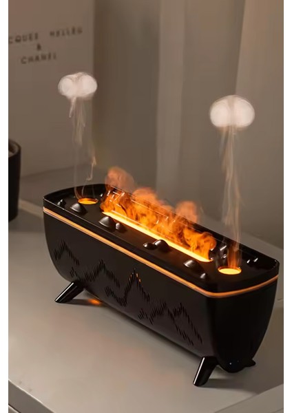 Hava Nemlendirici ve Yağ Difüzörü - Aromaterapi Makinesi - 3 Renk LED Işık