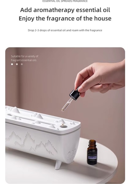 Hava Nemlendirici ve Yağ Difüzörü - Aromaterapi Makinesi - 3 Renk LED Işık modelleri