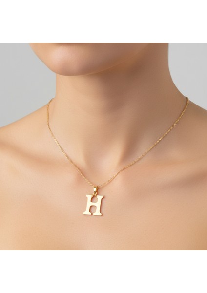 14 Ayar Altın Kolye Ucu Harf H GM9698 0.5 gr