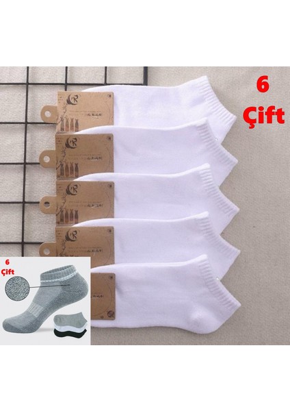 Unisex Tabanı Havlu Kısa, Patik, Bilek Çorap 6'çift