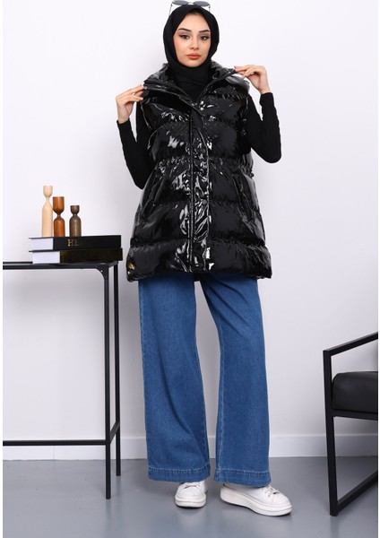 Siyah Rugan Bel Lastikli Yelek fiyatları