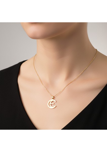 14 Ayar Altın Kolye Ucu Harf E GM9521 0.5 gr