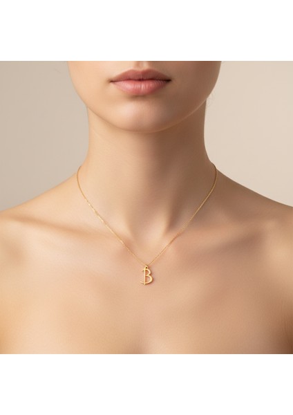 8 Ayar Altın Kolye Ucu Harf B GM9457 0.5 gr