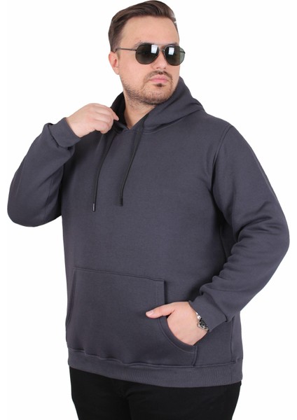 Mocgrande Büyük Beden Erkek Basic Sweat Kapüşonlu 11700 Fume fiyatları