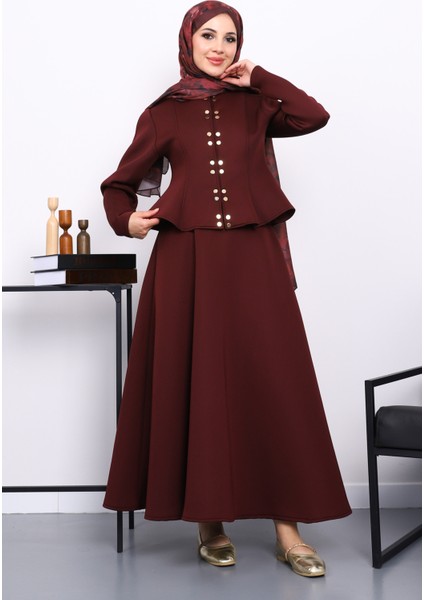 Bordo Crop Ceket Etekli Scuba Takım fiyatları