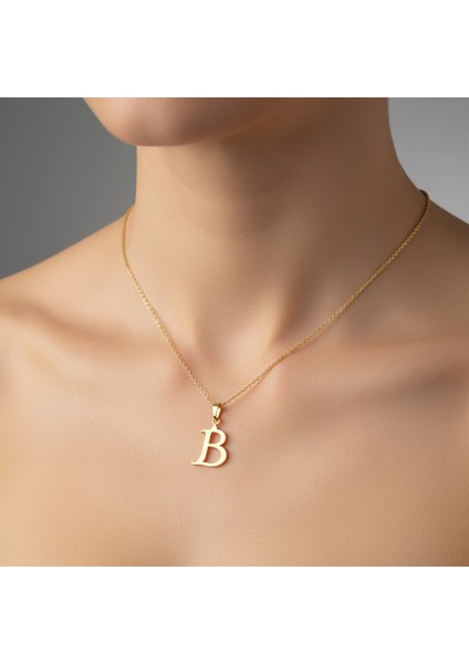 14 Ayar Altın Kolye Ucu Harf B GM9448 0.5 gr
