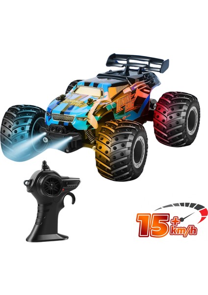 Oyuncak 2.4 Ghz Uzaktan Kumandalı Şarjlı LED Işıklı Drift Atan 15 Km Hız Yapan Off Road Araba 45 Dk Sürüş Süresi 1200 Mah Batarya
