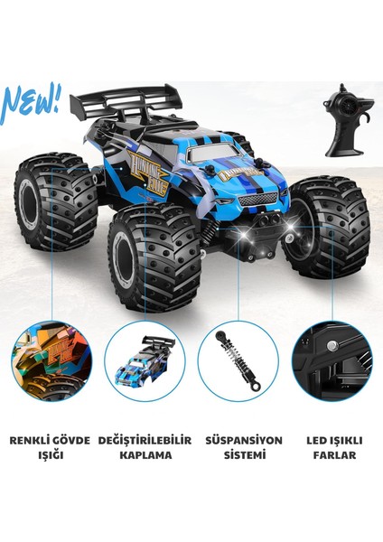 Oyuncak 2.4 Ghz Uzaktan Kumandalı Şarjlı LED Işıklı Drift Atan 15 Km Hız Yapan Off Road Araba 45 Dk Sürüş Süresi 1200 Mah Batarya fiyatları