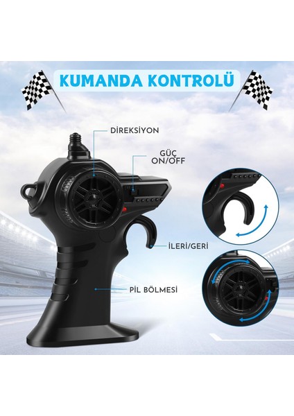 Oyuncak 2.4 Ghz Uzaktan Kumandalı Şarjlı LED Işıklı Drift Atan 15 Km Hız Yapan Off Road Araba 45 Dk Sürüş Süresi 1200 Mah Batarya