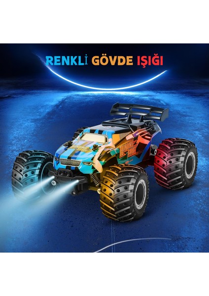 Oyuncak 2.4 Ghz Uzaktan Kumandalı Şarjlı LED Işıklı Drift Atan 15 Km Hız Yapan Off Road Araba 45 Dk Sürüş Süresi 1200 Mah Batarya