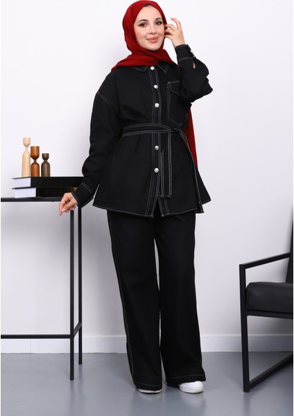 Siyah Düğmeli Gabardin Ceket Pantolonlu Takım fiyatları