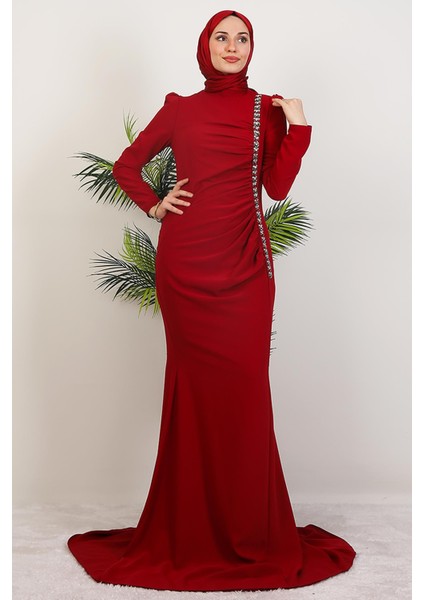 Su Yolu Buzy Abiye Bordo