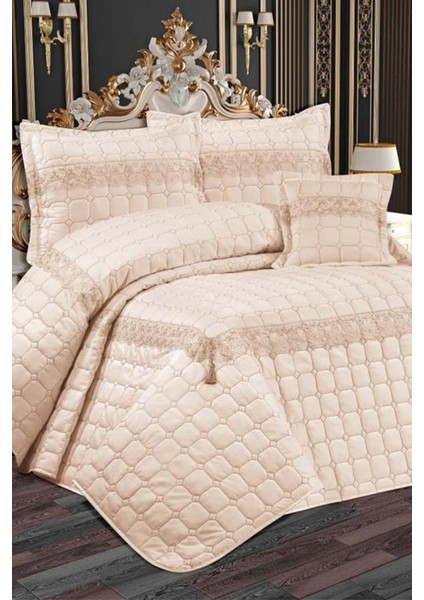 Tuba Çift Kişilik Kapitoneli Yatak Örtüsü Bej fiyatları