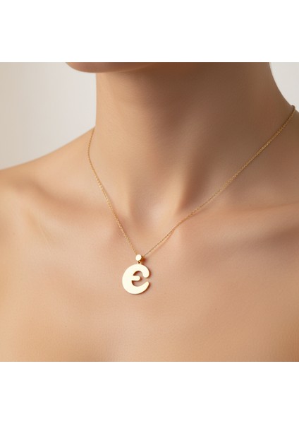 14 Ayar Altın Kolye Ucu Harf E GM9525 0.5 gr