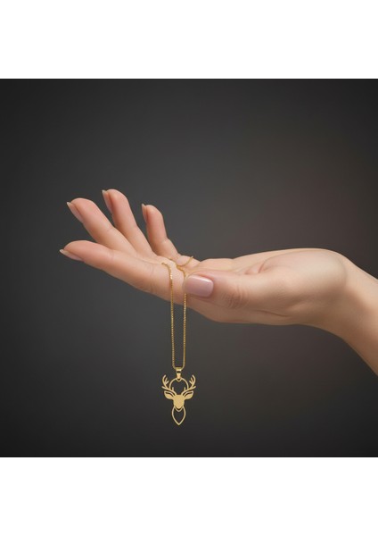 14 Ayar Altın Kolye Ucu Ren Geyiği GM9321 1 gr fiyatları