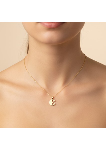 8 Ayar Altın Kolye Ucu Harf E GM9516 1 gr