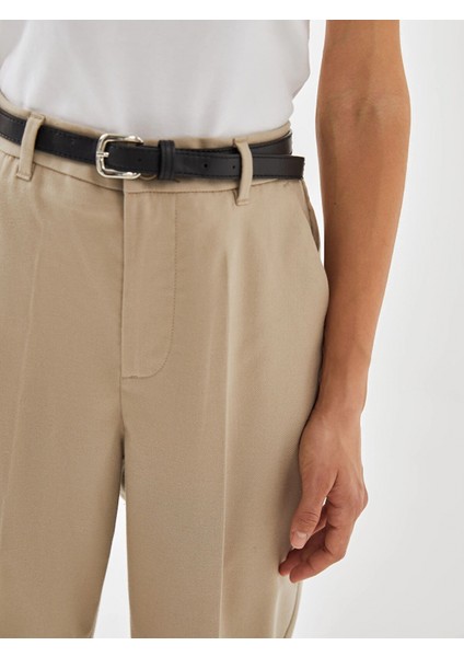 Lcw Vision Bej Beli Kemerli Loose Fit Kadın Pantolon modelleri