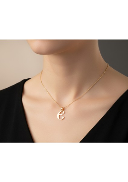 8 Ayar Altın Kolye Ucu Harf E GM9519 1 gr