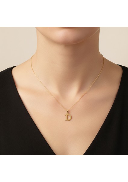8 Ayar Altın Kolye Ucu Harf D GM9494 0.5 gr
