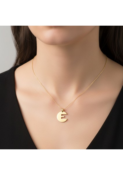 8 Ayar Altın Kolye Ucu Harf E GM9517 1 gr