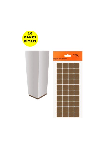 1 Kartelada 12ADET 35MMX55MM Masa Mobilya Sandalye Ayağına Koruyucu Keçe