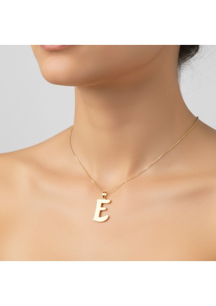 8 Ayar Altın Kolye Ucu Harf E GM9523 1 gr