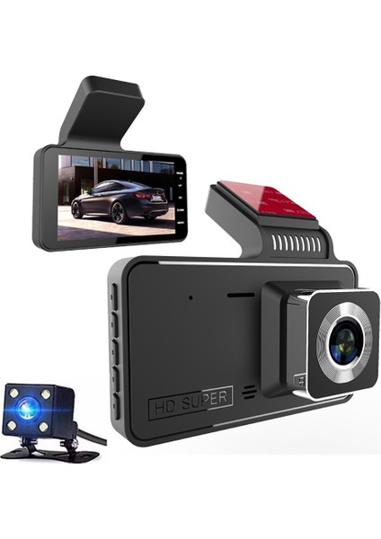 Çift Kameralı Araç Kamerası - Full Hd 1080P, 4.0 Geniş Ekranlı Dash Cam