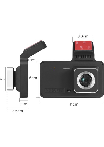 Çift Kameralı Araç Kamerası - Full Hd 1080P, 4.0 Geniş Ekranlı Dash Cam