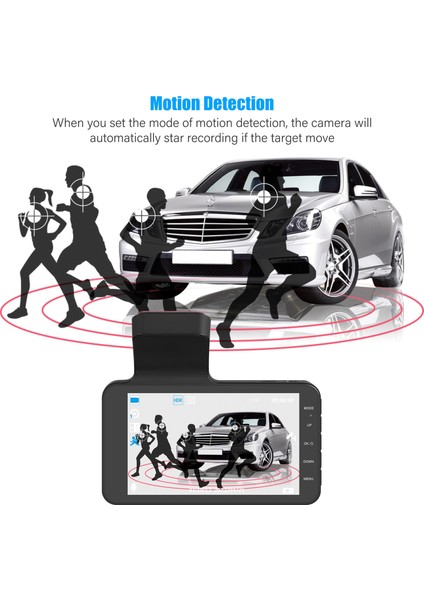 Çift Kameralı Araç Kamerası - Full Hd 1080P, 4.0 Geniş Ekranlı Dash Cam