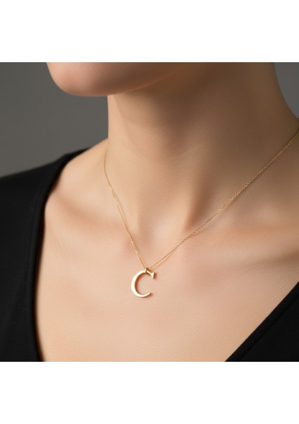 8 Ayar Altın Kolye Ucu Harf C GM9472 0.5 gr