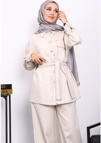 Taş Düğmeli Gabardin Ceket Pantolonlu Takım modelleri