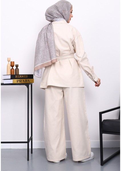 Taş Düğmeli Gabardin Ceket Pantolonlu Takım fırsatları