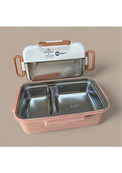 Paslanmaz Çelik Yemek Saklama ve Taşıma Kabı Pudra Rengi 1100 ml P-1840 fiyatları