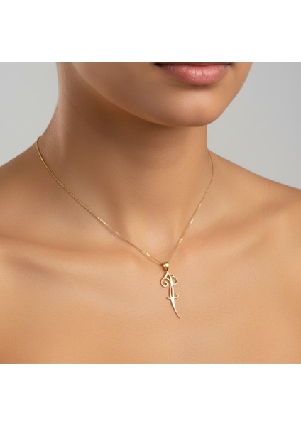 8 Ayar Altın Kolye Ucu Harf F GM9657 1 gr