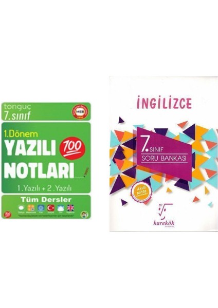7. Sınıf Yazılı Notları 1. Dönem 1 ve 2. Yazılı ve Karekök Yayınları 7. Sınıf Ingilizce Soru Bankası