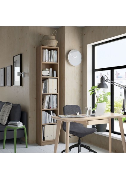 Kitaplık, Meşe Görünümlü, 40X28X202 cm fiyatları