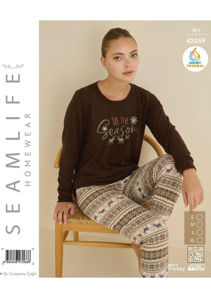 Seamlife Kadın Kışlık Termal Uzun Kollu Pijama Takımı